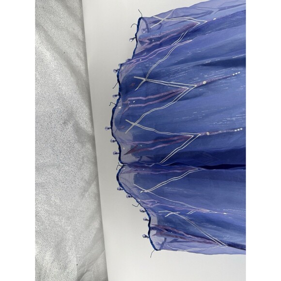 Disney Frozen Elsa Blue Dress With Embroidered Details & Sheer Overlay For Girls - Picture 5 of 5